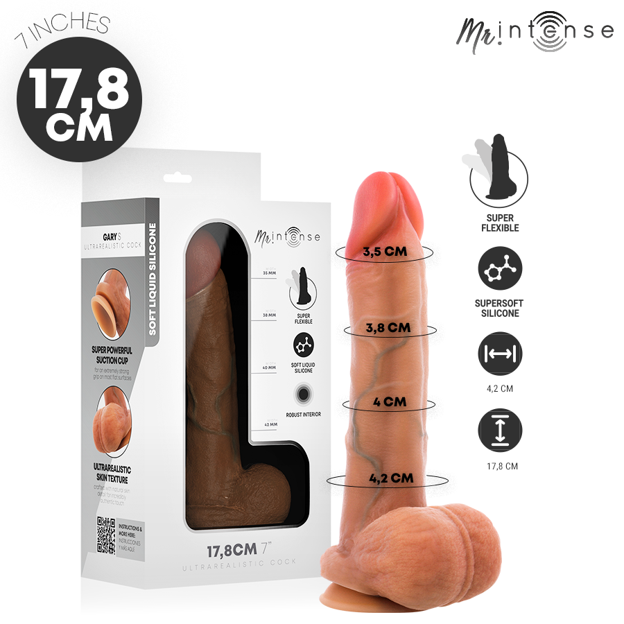 Dildo Realistico Con Testicoli 17,8 Cm Silicone Ultra Morbido Ventosa - Mr Intense