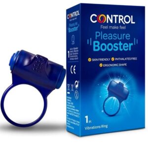 Anello Vibratore Pleasure Booster Blu 9.0 Cm - Control
