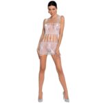 Woman Bs090 Bodystocking Bianco Taglia Unica Elegante Bianco Taglia...