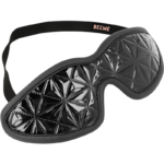 Begme Nero 11.5 Cm - Maschera da Cieco Regolabile in Pelle Vegana Nera