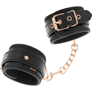 Begme Nero 15.8 Cm - Manette Bondage Regolabili in Pelle Vegana e M...
