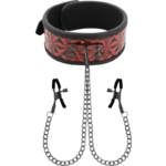 Begme Rosso 9.0 Cm - Collare Bondage con Morsetti Capezzoli Regolab...
