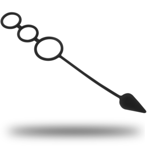 Anello per Pene e Testicoli con Plug Anale Silicone Nero 34 Cm - Oh...