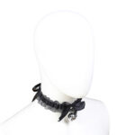 Ohmama Bondage Nero - Collare Fetish in Pizzo con Campanello Nero P...