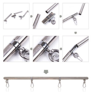 Barra di Contenimento Bondage 4 Ganci in Metallo 63,5 Cm - Ohmama A...
