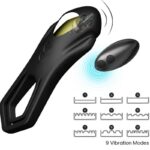 Anello Vibrante per Pene Roadster Doppio Elastico 9 Vibrazioni Nero...