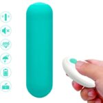 Mini Vibratore Bullet 10 Vibrazioni Verde Silicone 7,5 Cm Telecoman...