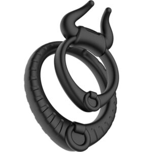 Akposh Nero - Anello Fallico Doppio Fantasy Nero Silicone