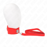 Collare con Guinzaglio 116 Cm Borchie Argento Regolabile Rosso Pell...