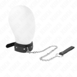 Collare con Guinzaglio Regolabile Nero Pelle Vegana 65 Cm - Kink Ne...