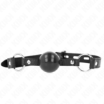 Ball Gag Classico Nero 4 Cm in Tpe con Cinturino Ecopelle - Kink Ne...