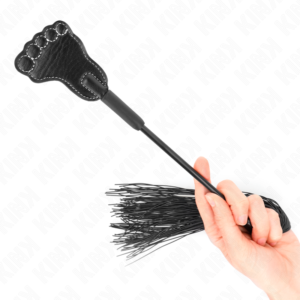 Paddle e Frusta Nappa 31 Cm Design Piede Nero Pelle Sintetico - Kin...