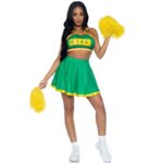 Costume Cheerleader Verde con Pompon M/L - Leg Avenue Party / Club ...