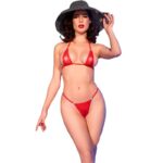 Completo Intimo Sexy Micro Bikini Rosso S/M in Tulle Gioiello - Chi...