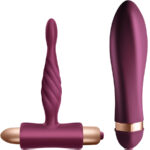 Kit Sfida Vibratore Twisted + Plug Anale per Principianti Bordeaux ...