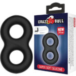 Anello in Silicone Doppio Infinito Nero 7.0 Cm - Crazy Bull