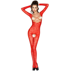 Woman Bs031 Bodystocking Rosso Taglia Unica Elegante Rosso Taglia U...
