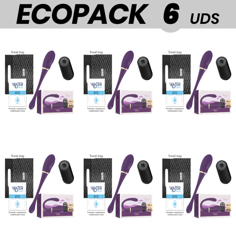 Ecopack 6 Unit - Treasure Merlin Double Couple Vibrator Control Remoto